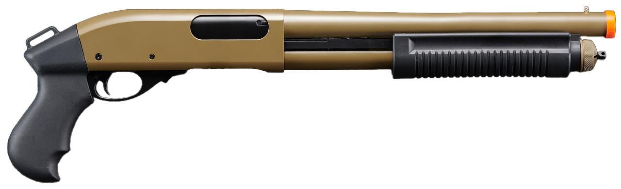 Golden Eagle M8881 3/6-Shot Pump Action Gas Airsoft Sawed-Off Shotgun, Tan