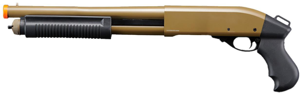 Golden Eagle M8881 3/6-Shot Pump Action Gas Airsoft Sawed-Off Shotgun, Tan