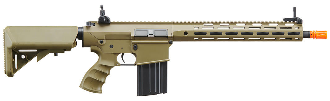 Golden Eagle SR-25K w/ URX4 M-LOK Handguard & Crane Stock AEG Airsoft Rifle, Tan