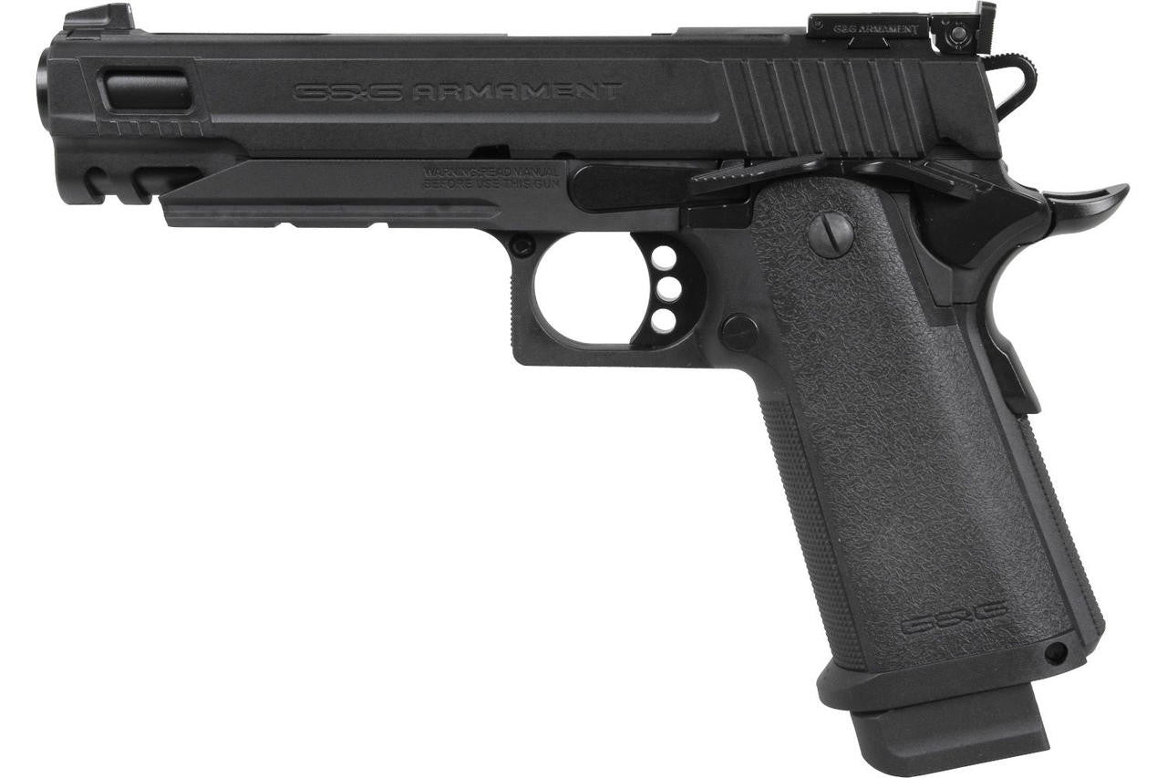 G&G GPM1911 CP MS Green Gas Blowback Airsoft Pistol, Black