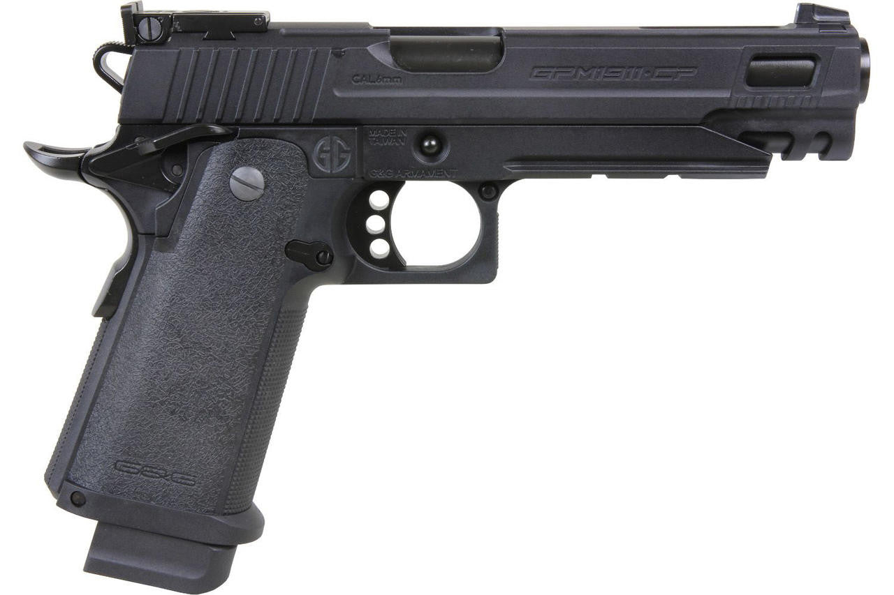 G&G GPM1911 CP MS Green Gas Blowback Airsoft Pistol, Black