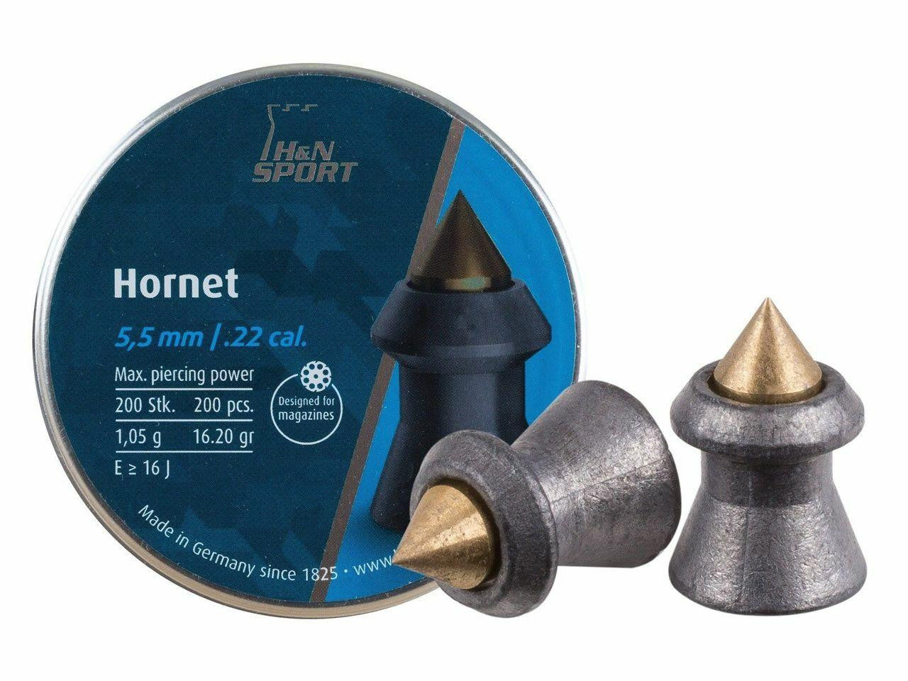 H&N Hornet .22 Cal. 200 Count Pointed Pellets, 16 Grains