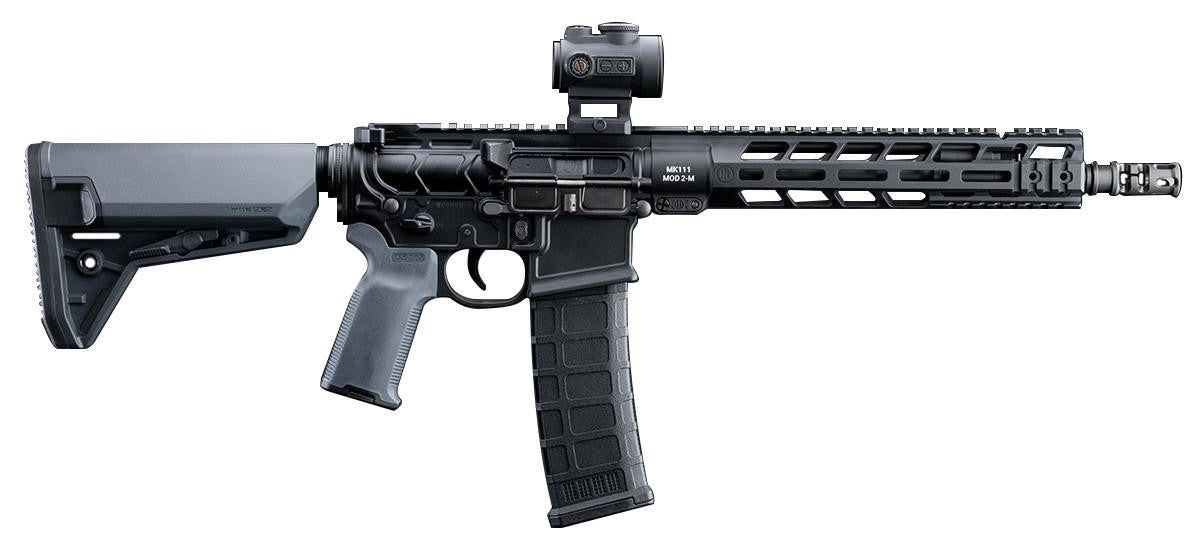 Iron Airsoft EMG PWS Licensed MK111 MOD2 M4 MWS Spec Gas Blowback Airsoft Rifle, Black