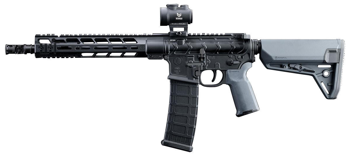 Iron Airsoft EMG PWS Licensed MK111 MOD2 M4 MWS Spec Gas Blowback Airsoft Rifle, Black