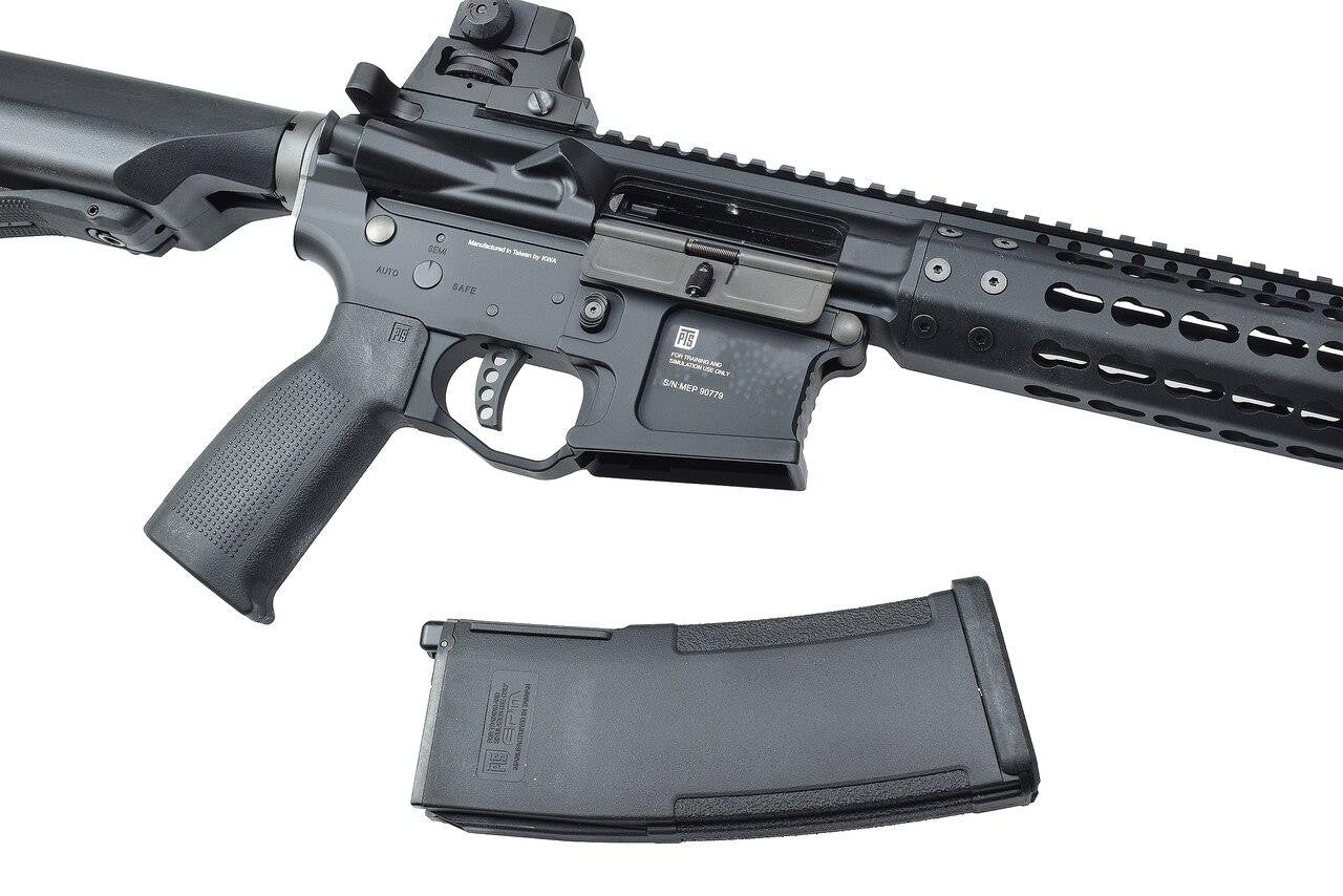KWA PTS Mega Arms MKM AR-15 CQB Gas Airsoft Rifle, Black
