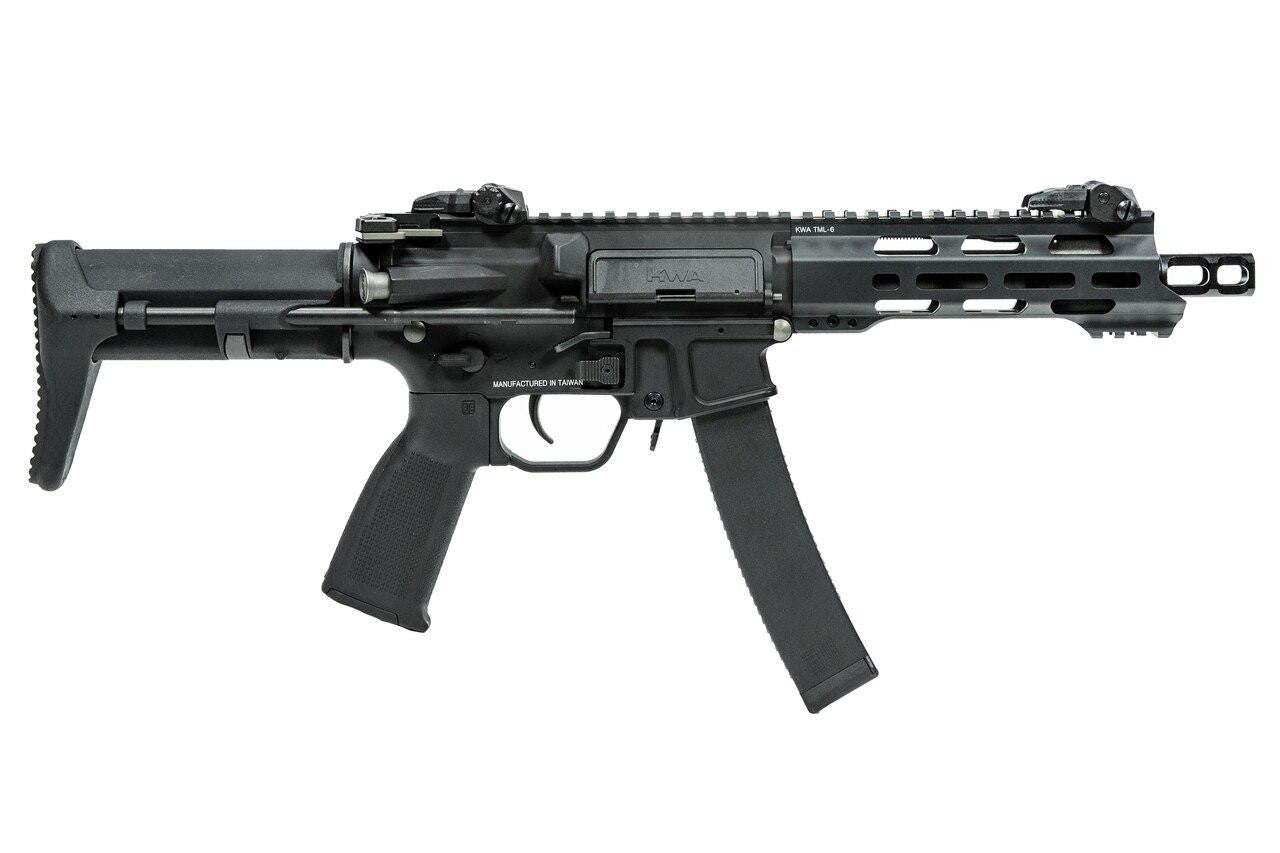 KWA QRF Series MOD 1 Pistol Caliber Carbine Airsoft Rifle, Black