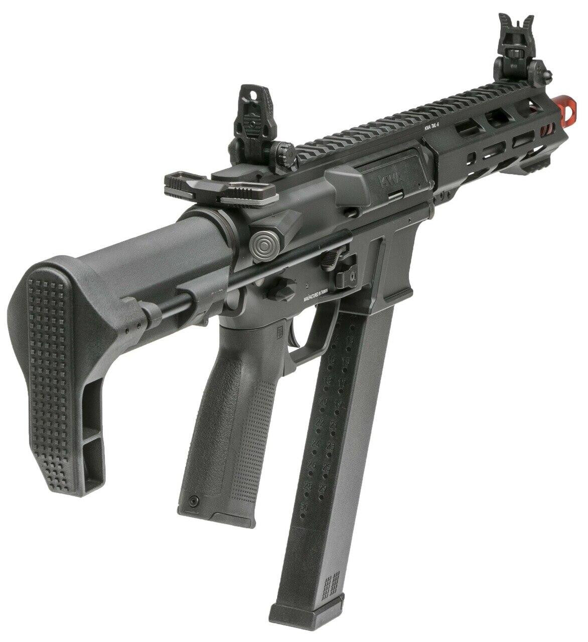 KWA QRF Series MOD 2 Pistol Caliber Carbine Airsoft Rifle, Black