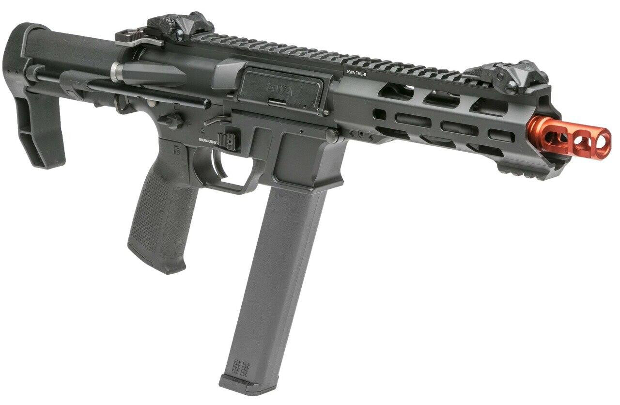 KWA QRF Series MOD 2 Pistol Caliber Carbine Airsoft Rifle, Black