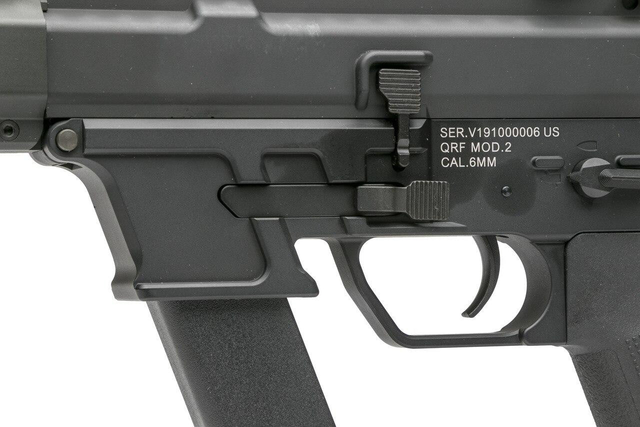 KWA QRF Series MOD 2 Pistol Caliber Carbine Airsoft Rifle, Black