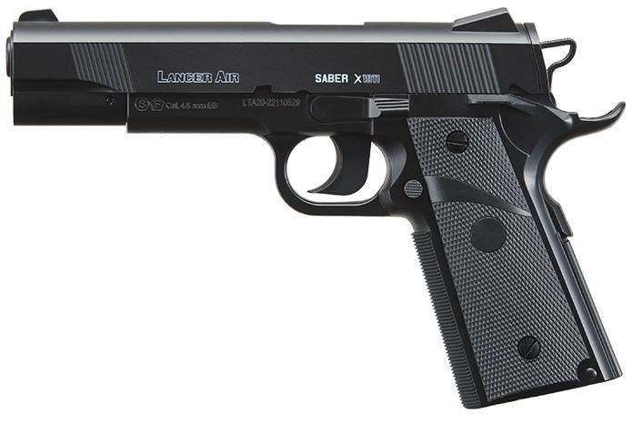Lancer Air Saber X1911 CO2 .177 Cal Airgun Pistol, Black