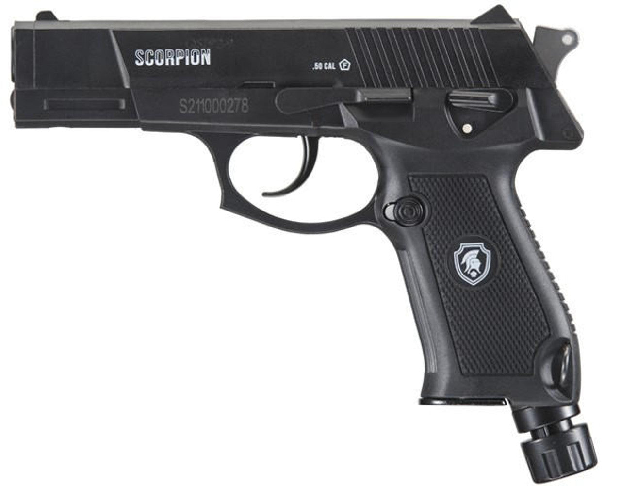 Lancer Defense Scorpion .50 Cal CO2 Powered Less Lethal Defense Air Pistol, Black