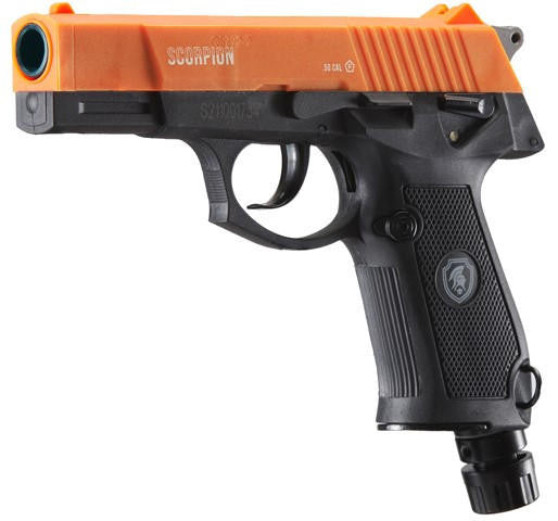 Lancer Defense Scorpion .50 Cal CO2 Powered Less Lethal Defense Air Pistol, Orange/Black