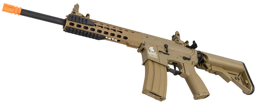 Lancer Tactical 10" Hybrid Keymod M4 Carbine Airsoft Rifle, Tan