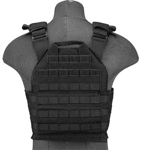 Lancer Tactical 1000D Nylon Buckle Up Assault Plate Carrier, Black