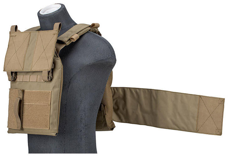 Lancer Tactical 1000D Nylon Buckle Up Assault Plate Carrier, Tan
