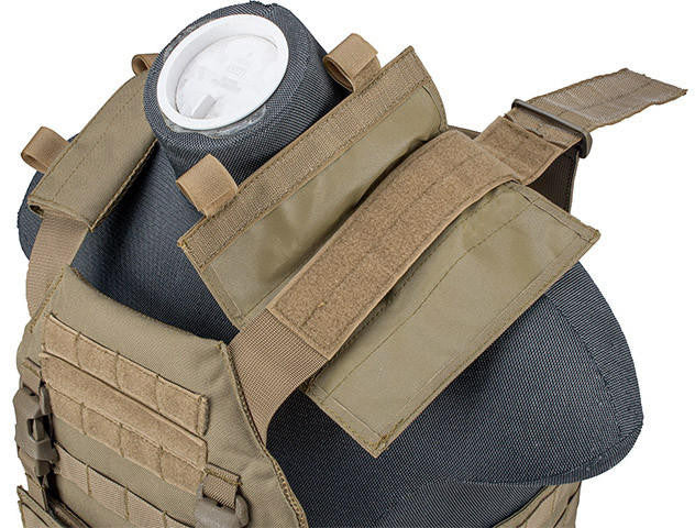 Lancer Tactical 1000D Nylon Buckle Up Assault Plate Carrier, Tan