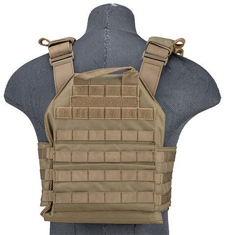 Lancer Tactical 1000D Nylon Buckle Up Assault Plate Carrier, Tan