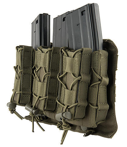 Lancer Tactical 1000D Nylon MOLLE 2-1 M4/Pistol Mag Pouch, OD Green