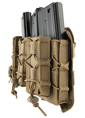 Lancer Tactical 1000D Nylon MOLLE 2-1 M4/Pistol Mag Pouch, Tan