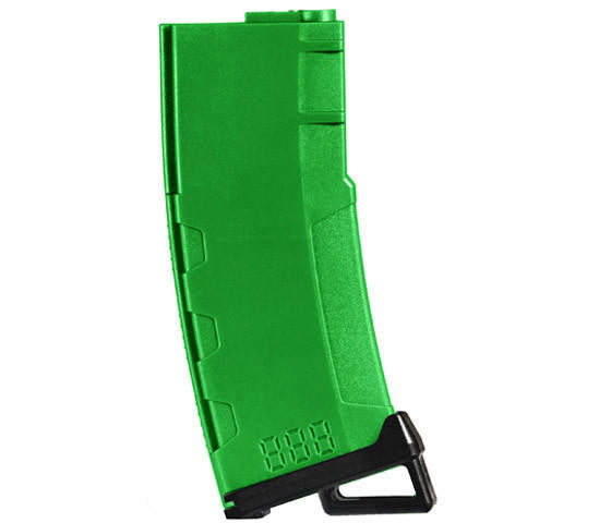 Lancer Tactical 130 Round High Speed Mid-Cap M4 Airsoft Magazine, Green, 5 Pack