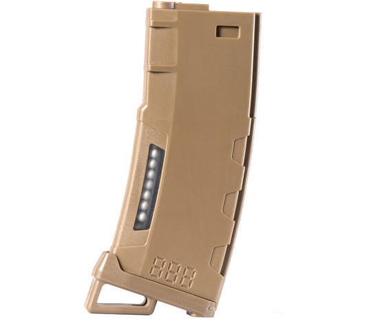 Lancer Tactical 130 Round High Speed Mid-Cap M4 Airsoft Magazine, Tan, 5 Pack