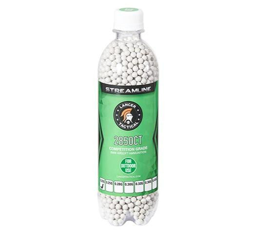 Lancer Tactical 2850 Round 0.20g Streamline Competition Grade Outdoor Airsoft BBs, White