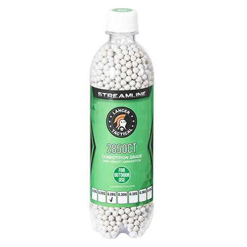 Lancer Tactical 2850 Round 0.28g Streamline Competition Grade Outdoor Airsoft BBs, White