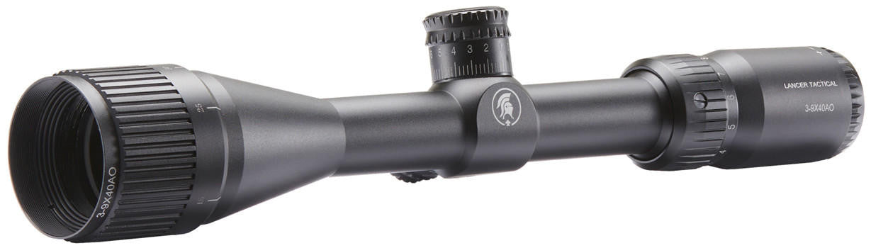 Lancer Tactical 3-9x40 AO Scope with Mount, Black
