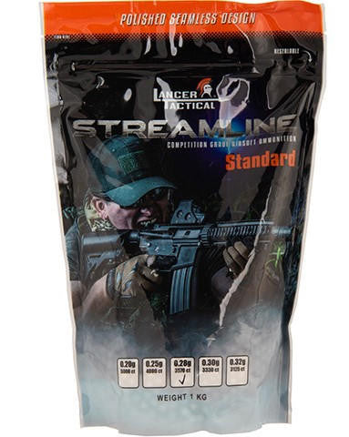 Lancer Tactical 3570 Round 0.28g Streamline Competition Grade BBs, White