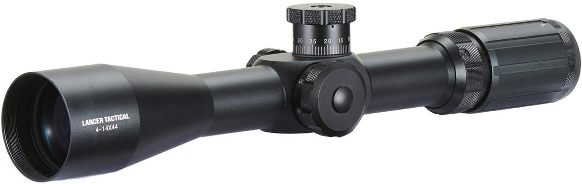 Lancer Tactical 4-14x44 Rifle Scope, Black