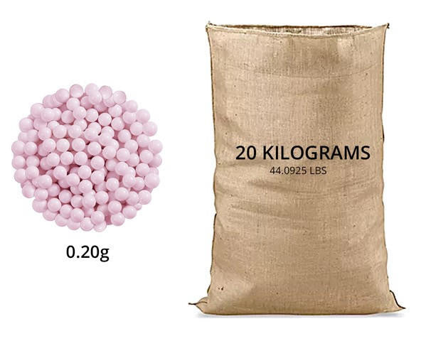 Lancer Tactical 44 lbs Rice Bag Airsoft 0.20g Streamline Competition BBs, Pink