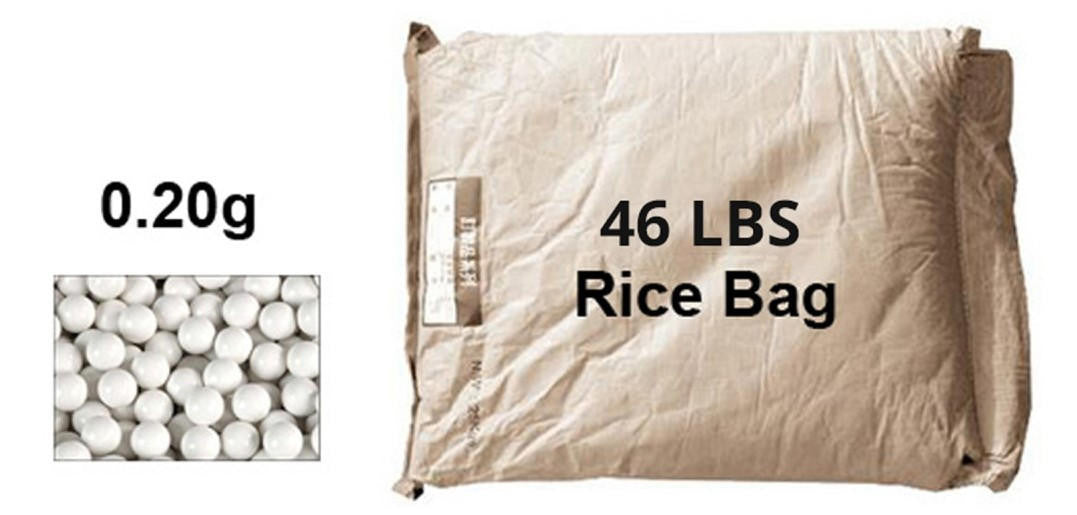 Lancer Tactical 46 lbs Rice Bag Airsoft 0.20g BBs, White