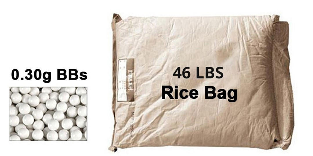Lancer Tactical 46 lbs Rice Bag Airsoft 0.30g BBs, White