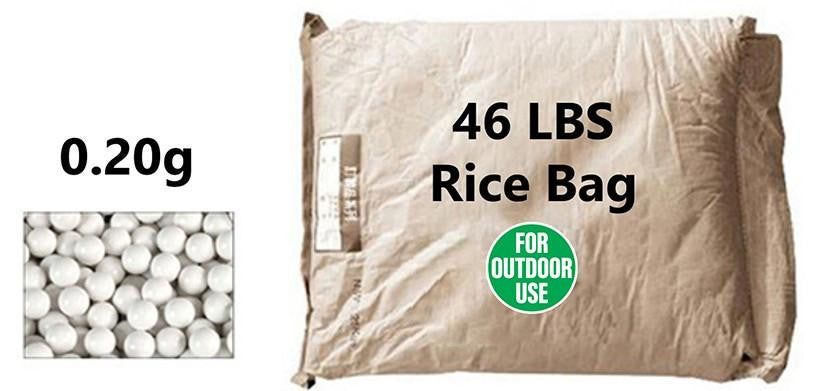 Lancer Tactical 46 lbs Rice Bag Outdoor Airsoft 0.20g BBs, White