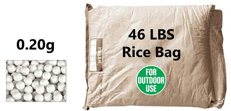 Lancer Tactical 46 lbs Rice Bag Outdoor Airsoft 0.25g BBs, White