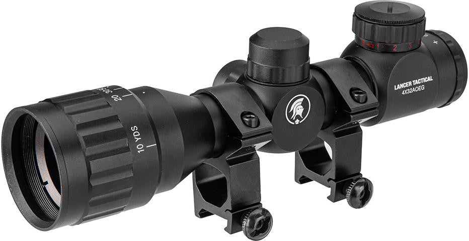 Lancer Tactical 4X32 AOEG Scope, Black