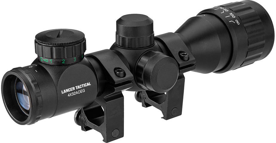 Lancer Tactical 4X32 AOEG Scope, Black