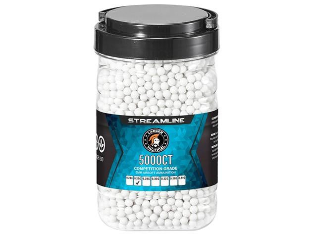 Lancer Tactical 5000 Round 0.25g Streamline Competition Grade Outdoor Tracer Airsoft BBs, Green