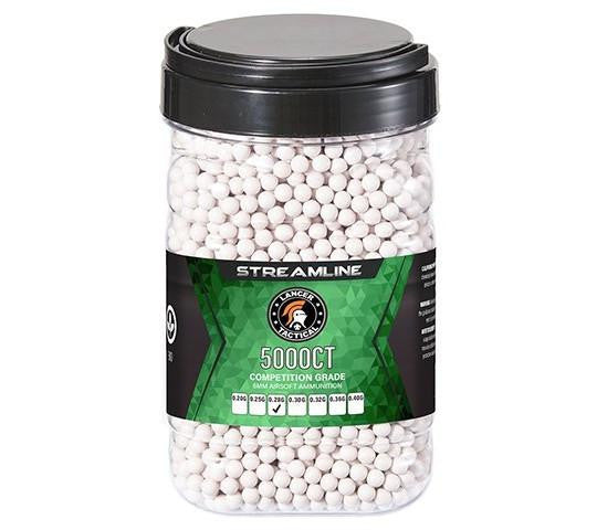 Lancer Tactical 5000 Round 0.28g Streamline Competition Grade Outdoor Airsoft BBs, White