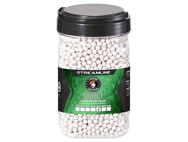 Lancer Tactical 5000 Round 0.32g Streamline Competition Grade Outdoor Airsoft BBs, White