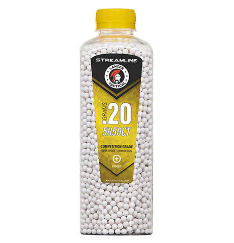 Lancer Tactical 5050 Round 0.20g Streamline Airsoft Tracer BB Bottle, Green