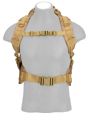 Lancer Tactical 600D Nylon EDC Fast Molle Backpack, Khaki