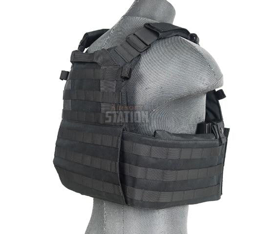 Lancer Tactical 6094 Plate Carrier w/ Triple Inner Mag Pouch, Black