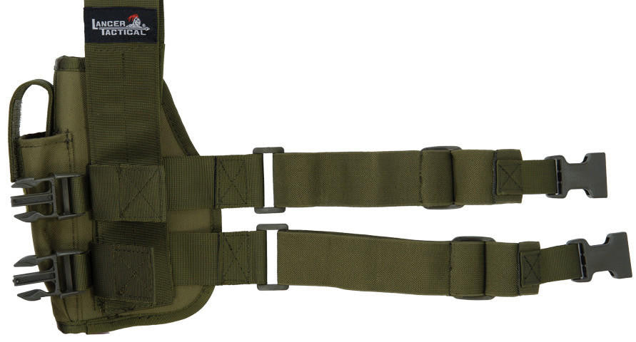 Lancer Tactical 92F Drop Leg Holster In Nylon, OD