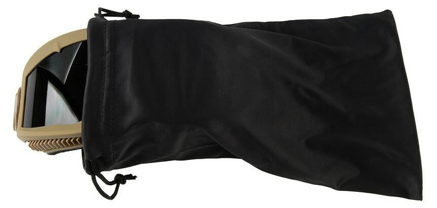 Lancer Tactical AERO Series Dual Pane Airsoft Goggles, Tan w/ Smoked Lens