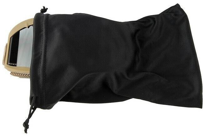 Lancer Tactical AERO Series Dual Pane Airsoft Goggles, Tan w/ Smoked, Yellow, & Clear Lens