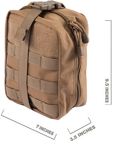 Lancer Tactical Airsoft Admin Pouch w/ Molle, Khaki