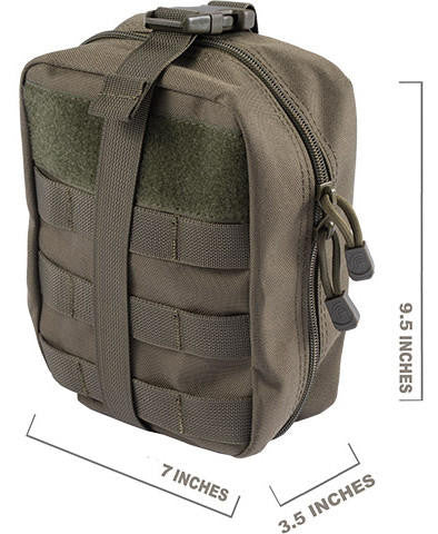 Lancer Tactical Airsoft Admin Pouch w/ Molle, OD Green
