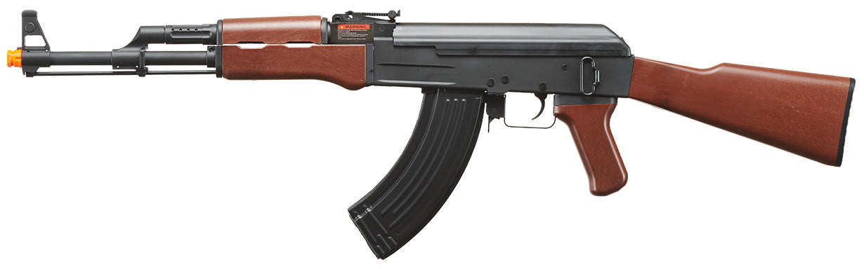Lancer Tactical AK47 Gen 2 Airsoft AEG Rifle w/ Full Stock, Black/Faux Wood