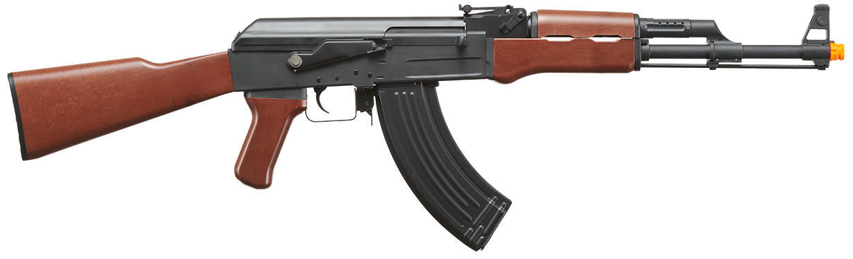 Lancer Tactical AK47 Gen 2 Airsoft AEG Rifle w/ Full Stock, Black/Faux Wood